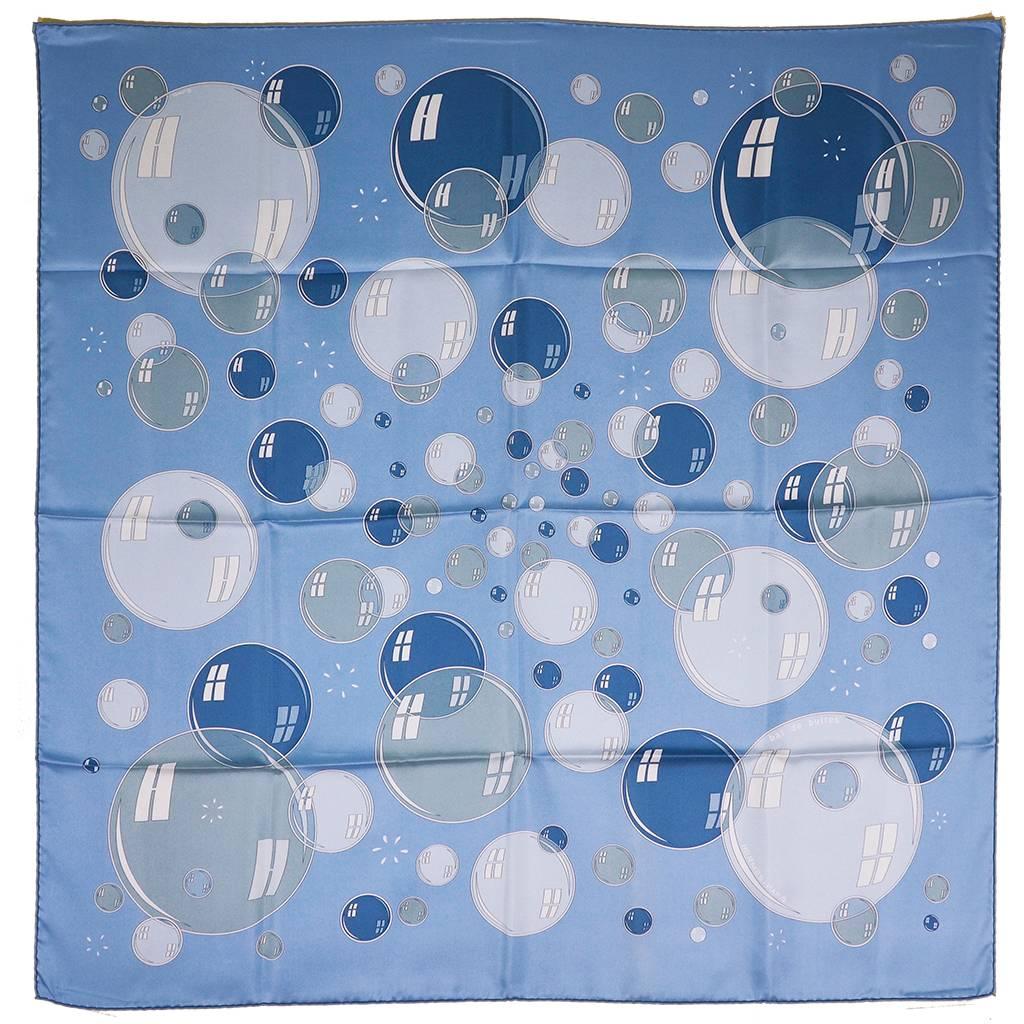 Beautiful Hermes Bubbles Silk Scarf For Sale