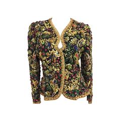 Vintage 1983 Oscar de La Renta Heavily Embroidered and Beaded Evening Jacket