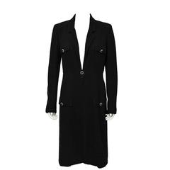 Spring 2002 Chanel Black Wool Coat Dress