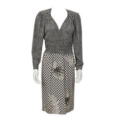 1980's Ungaro Pineapple Print Silk Dress 5