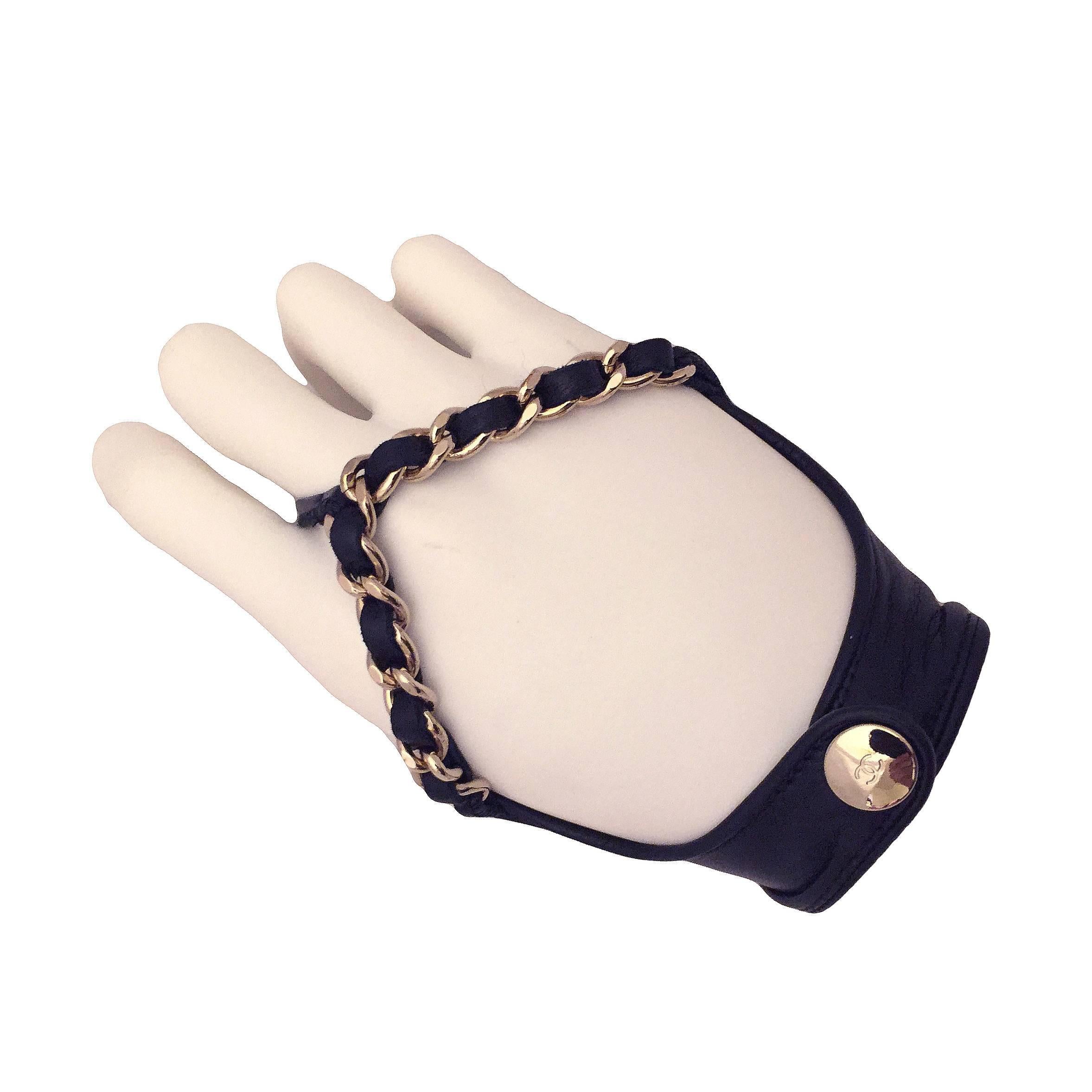 Chanel Fingerless Motorcycle Gloves