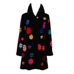 ZUKI Onyx Sheared Beaver 'Bubbles' Coat Made to Order