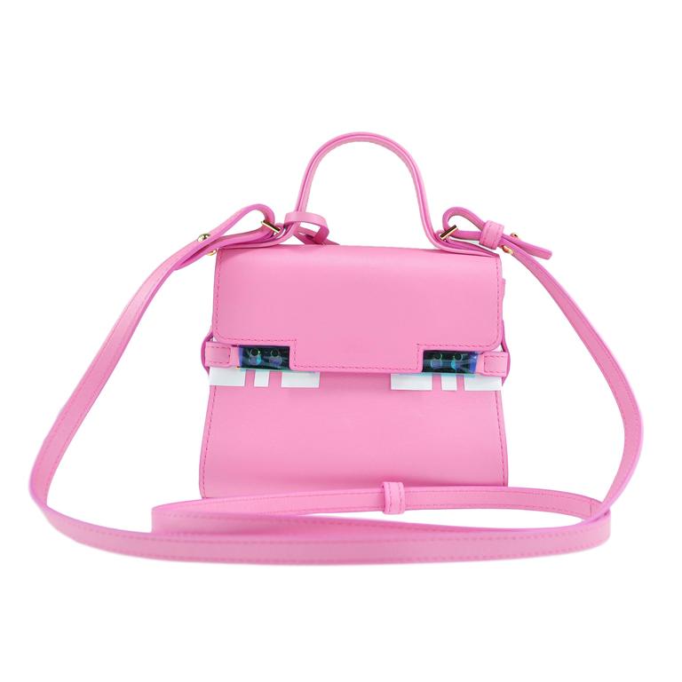 Delvaux Tempete Micro Flamingo Pink Calf Leather Bag New at 1stDibs