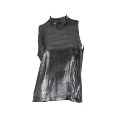 Vintage Paco Rabanne Silver Foil Sleeveless Top