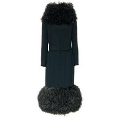 Retro Norman Norell Evening Dress with Ostrich Feathers