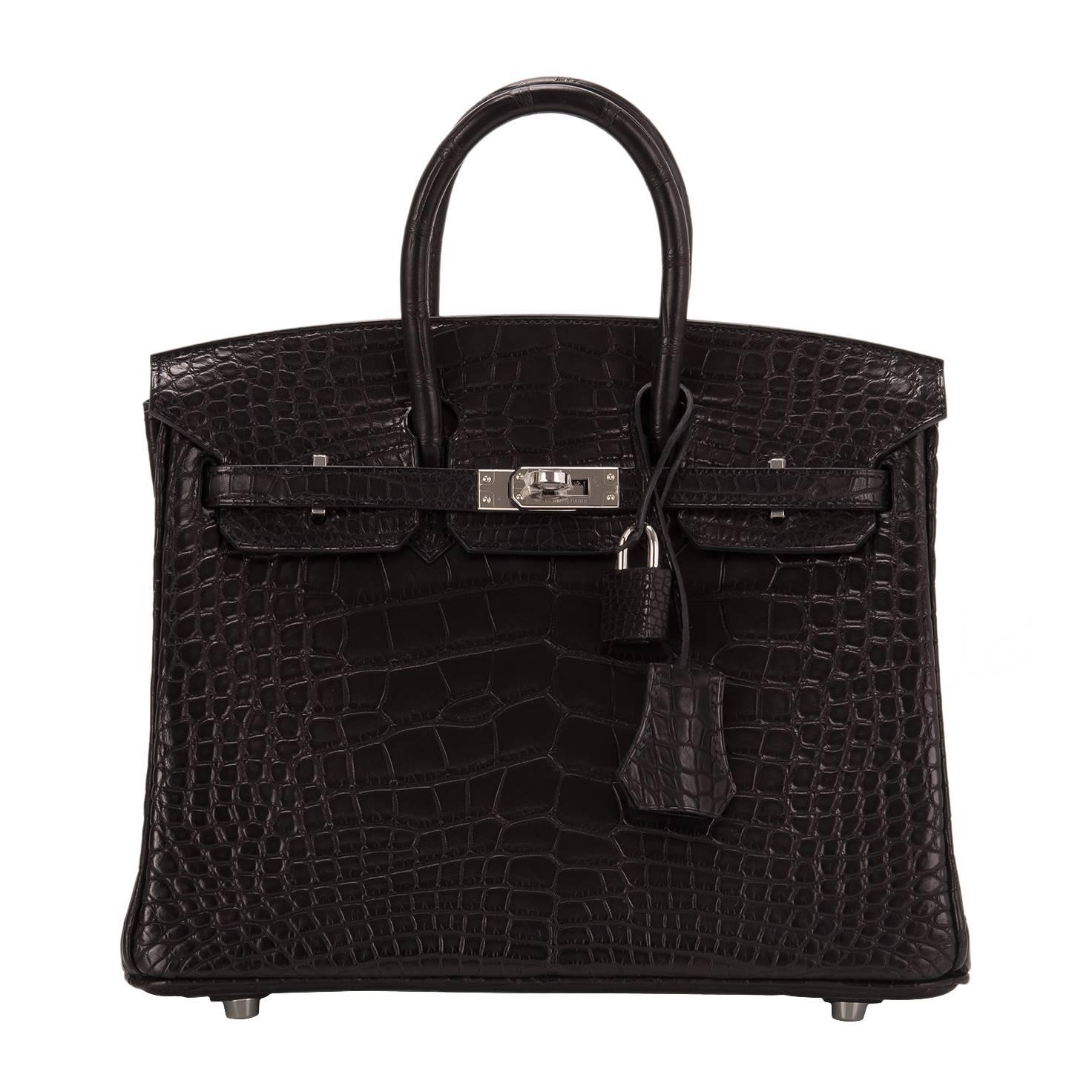 Hermes Black Matte Alligator Birkin 25cm