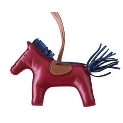 HERMES Rubis MM Rodeo Horse Bag Charm Rare Colour New
