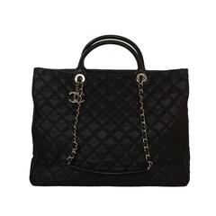 Chanel Black Quilted Caviar Tote Bag SHW
