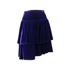 RALPH LAUREN Size 2 Purple Velvet Layered Ruffle Skirt