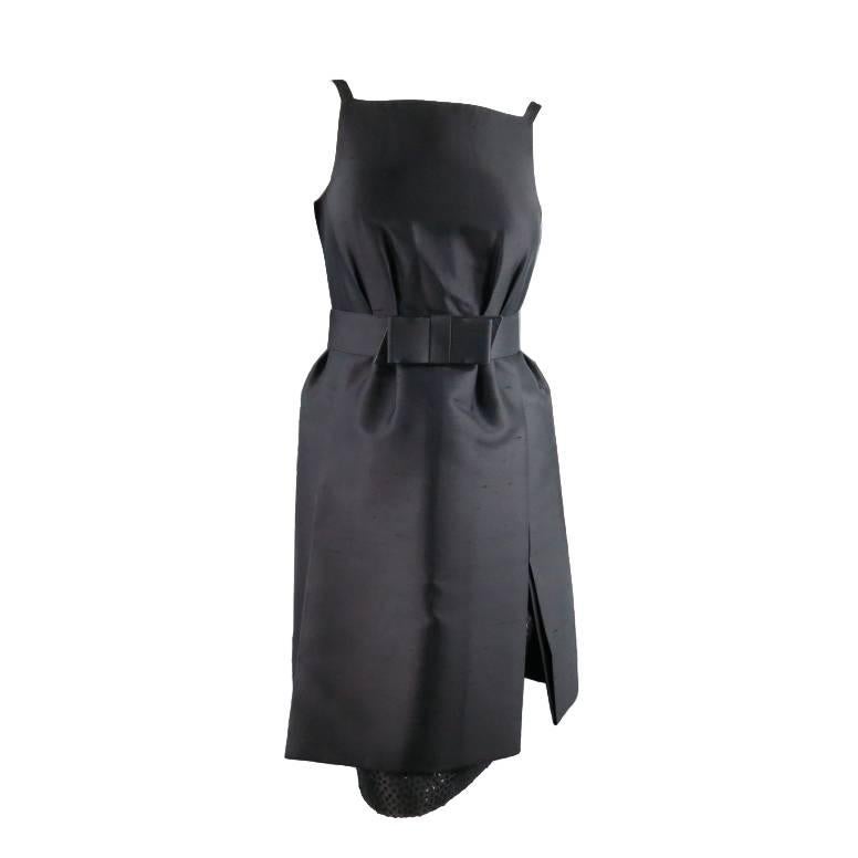 MICHAEL KORS Size 2 Black Wool / Silk Layered Sequin Skirt Cocktail Dress