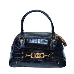 Gucci Black Alligator Handbag