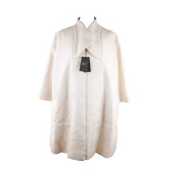 VERSACE Italian Ivory Wool & Silk OVERSIZED COAT 2007 Fall Collection Sz 42 IT 11