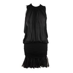 VERSACE Italian Black Chiffon SLEEVELESS DRESS 2005 Fall Collection Sz 42 IT 8
