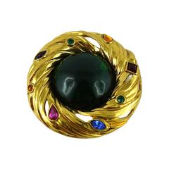 Yves Saint Laurent YSL Vintage Massive Jewelled Brooch and Pendant 3