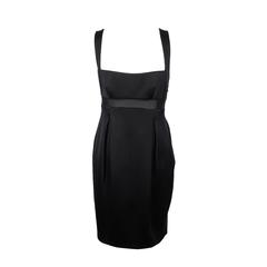 VERSACE Italian Sleeveless LITTLE BLACK DRESS w/ Sheer Insert SIZE 40 5