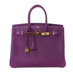 Hermes Purple Anemone 35 cm Birkin Bag with Iris Interior- Epsom, GHW