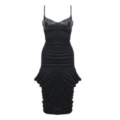 Alexander McQueen black leather bra dress, c. 2003 3