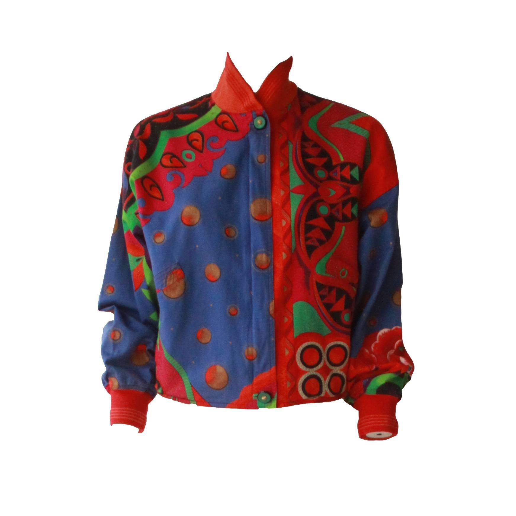 Gianni Versace Printed Bomber Jacket Spring 1991 For Sale