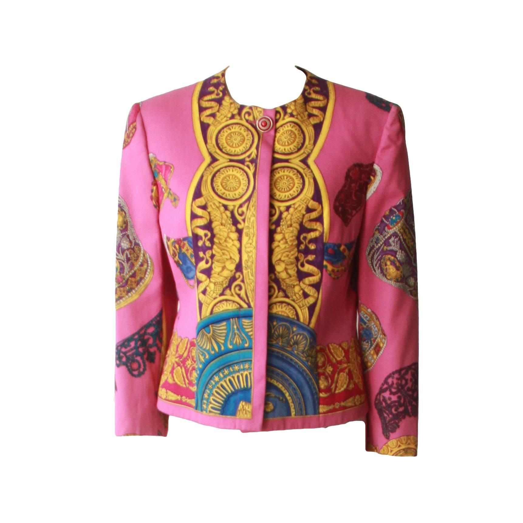 Gianni Versace Printed Jacket Spring 1992 For Sale