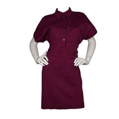 Gucci Eggplant Short Sleeve Shirt Dress sz 40