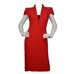 Alexander McQueen Red Cap Sleeve Dress sz 42