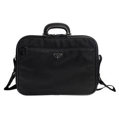 Prada Nero Nylon Computer Shoulder Briefcase 1