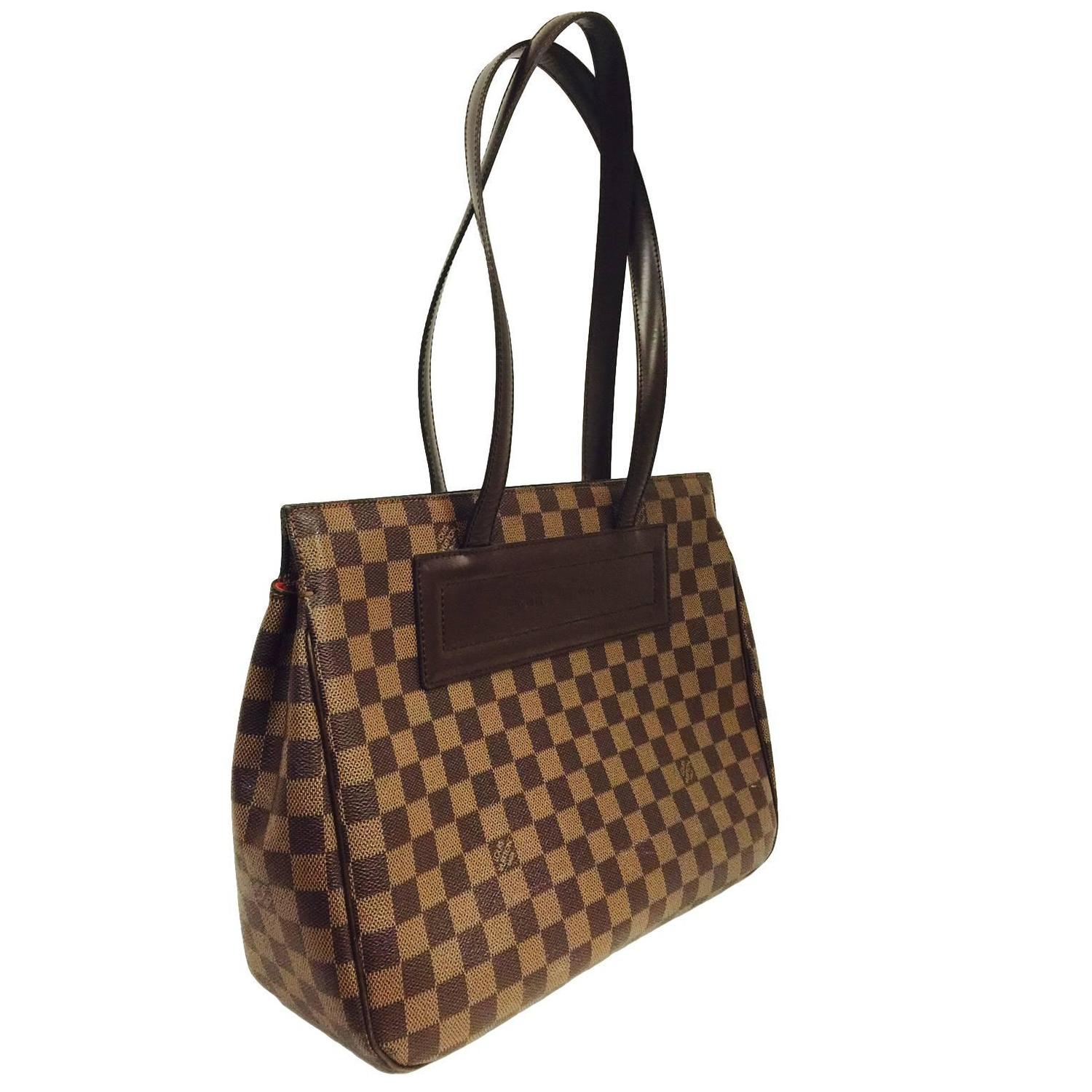 Louis Vuitton Damier Ebene Canvas Parioli PM Shoulder Bag For Sale at 1stdibs