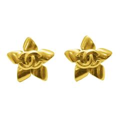 1990's Chanel Gold Star CC Earrings