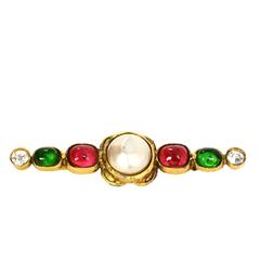 CHANEL Vintage '85 Pearl, Gripoix & Rhinestone Brooch 11