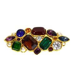 Chanel Vintage 
87 Multi-Colored Gripoix 
Rhinestone Brooch
