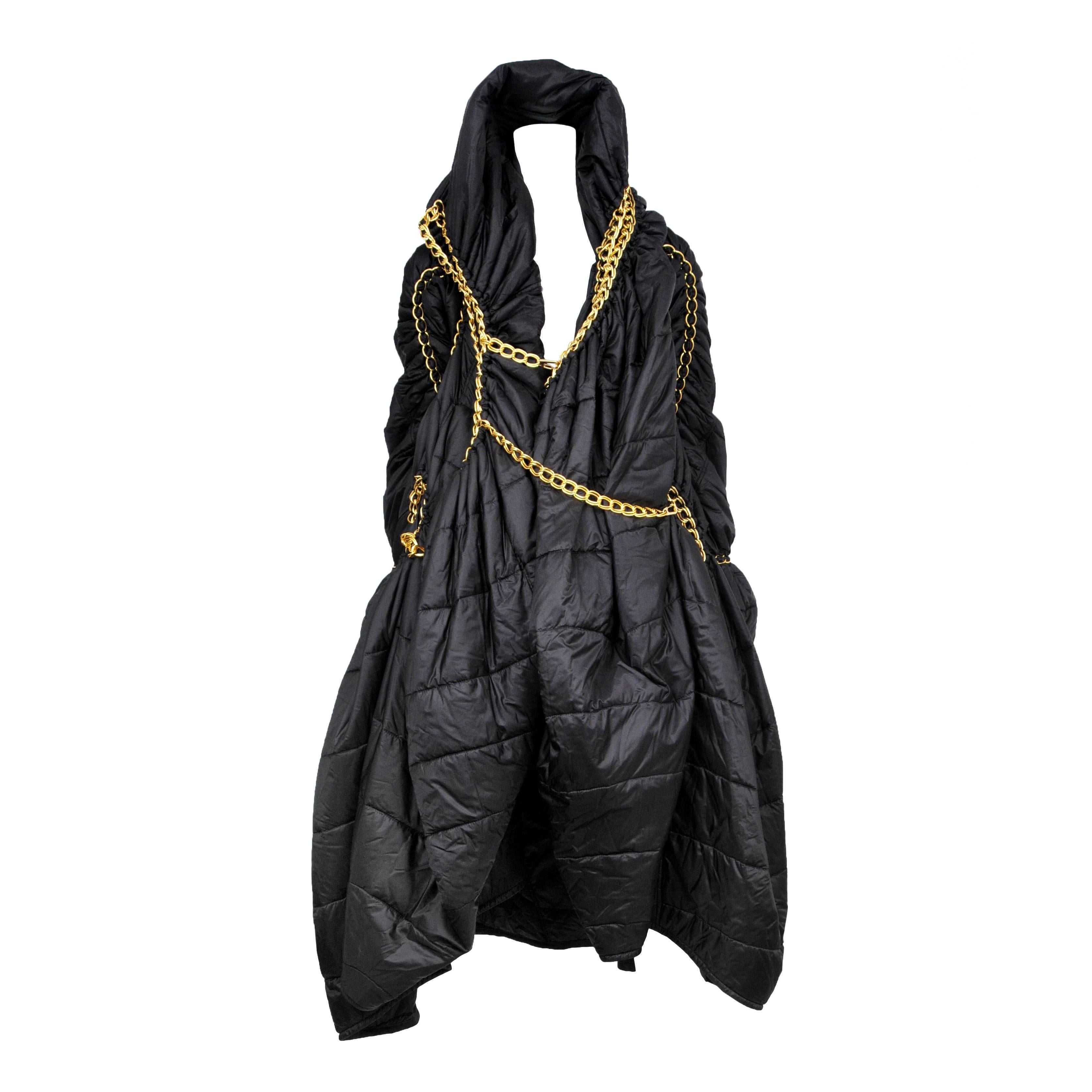 Junya Watanabe Schwarzer Kapuzenmantel