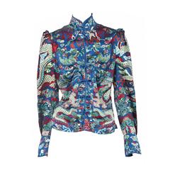 Yves Saint Laurent Dragon Print Blouse 