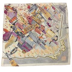 Asprey London NYC Print Silk Scarf