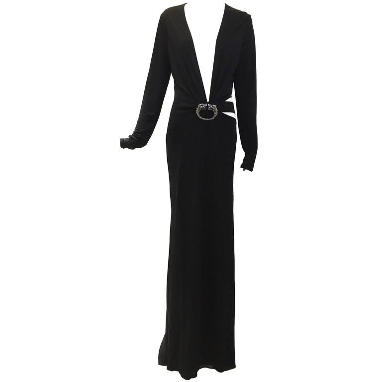 Iconic Gucci by Tom Ford black silk jersey gown at 1stdibs