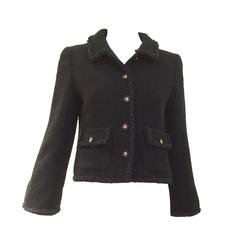 Vintage CHANEL black boucle blazer