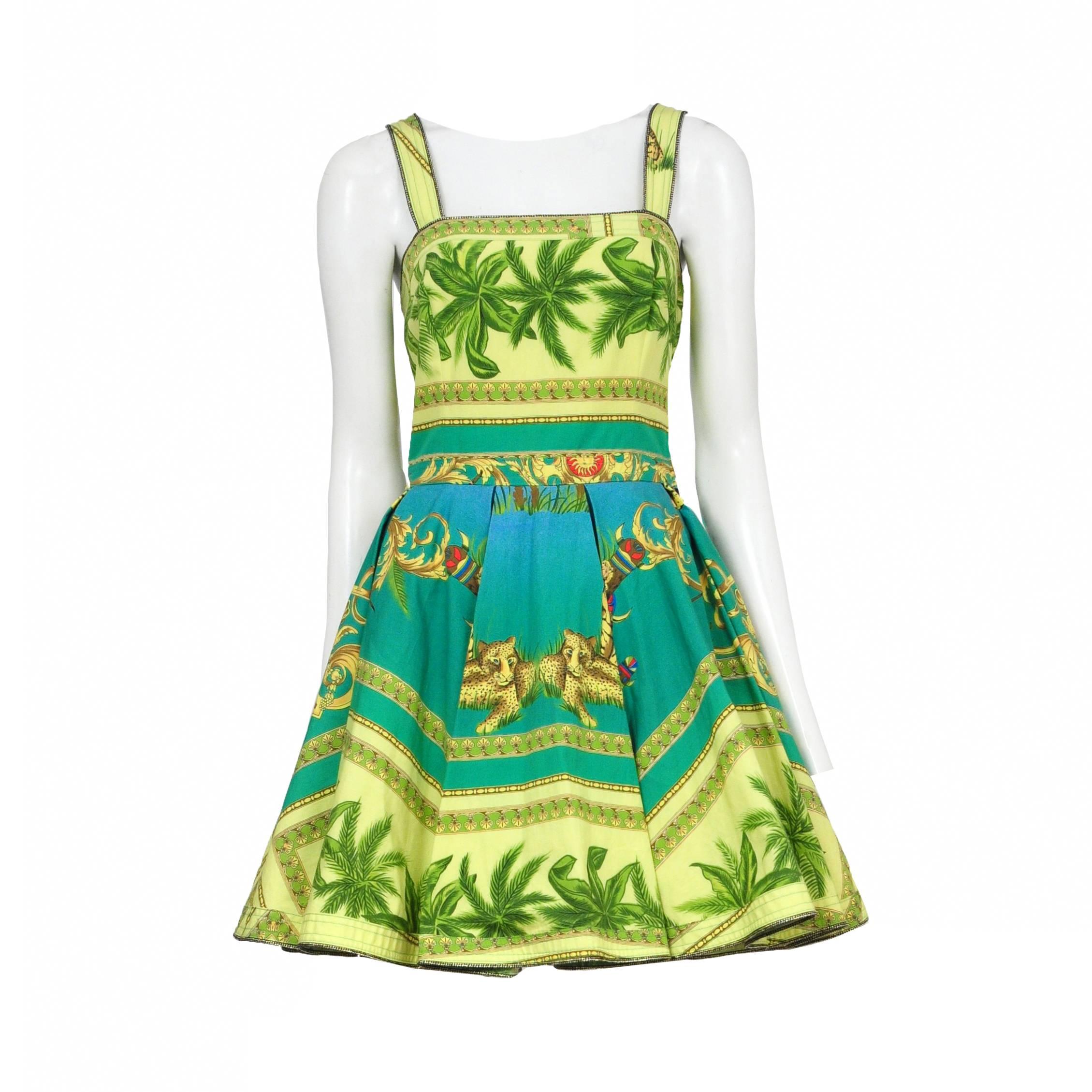 Versace Palm Print Dress
