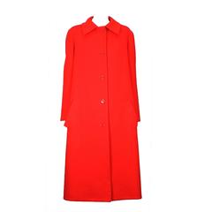 Halston's Double Faced Tomato Red Wool Coat 7