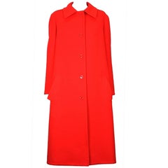 Halston's Double Faced Tomato Red Wool Coat