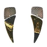 Boucles d'oreilles en argent sterling doré à la feuille d'origine