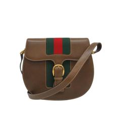 Gucci Vintage Leather Brown Crossbody Shoulder Bag