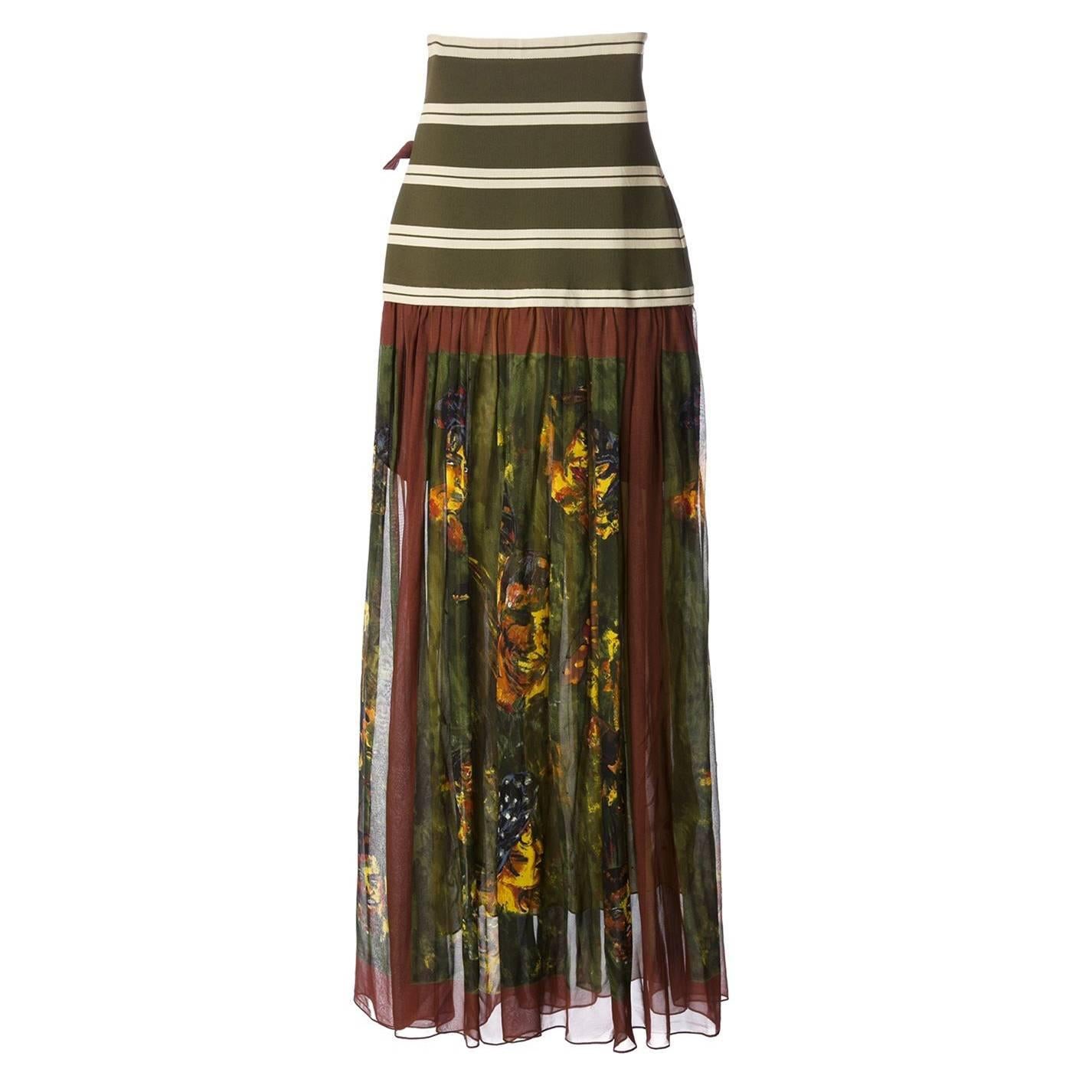Jean Paul Gaultier 1988 “The Concierge in the Staircase” boob tube silk skirt For Sale