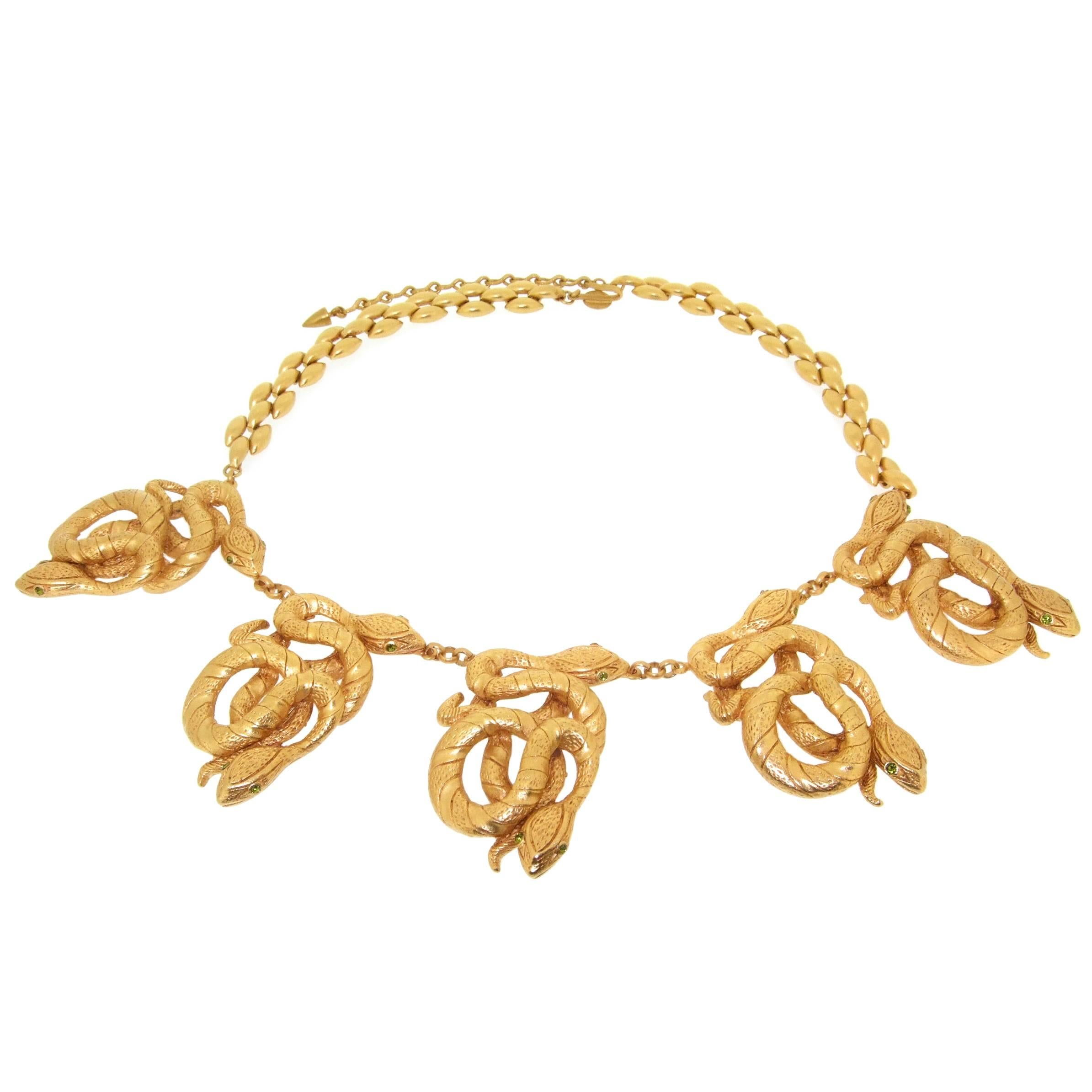 Askew London Snake Necklace Gold Plated For Sale