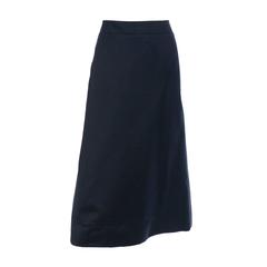 Vintage Valentino Boutique Evening Black Silk Skirt 1990s Pockets 7