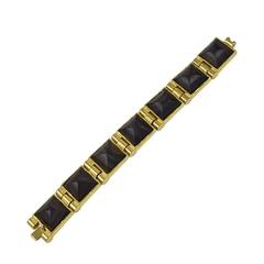 Rare 1970s-1980s Chanel Wood Pyramid Bracelet