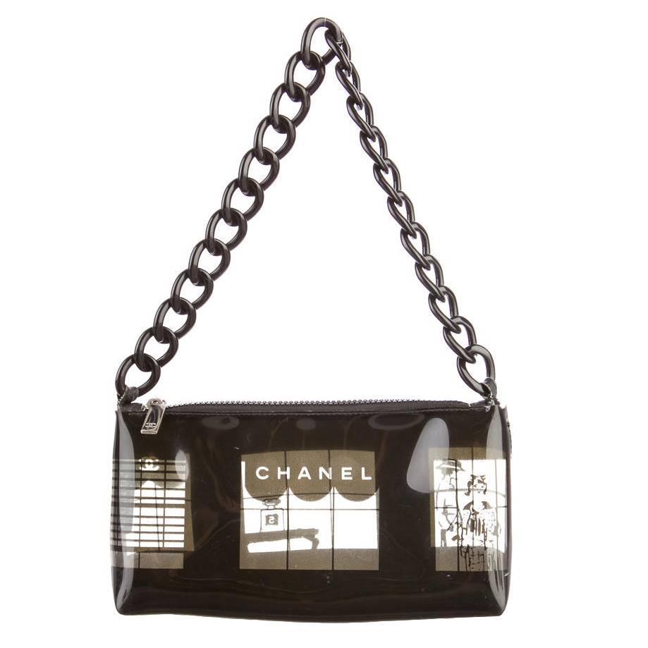 Chanel Early 2000s 'Maison' Window Print Clear Vinyl Handbag with ...