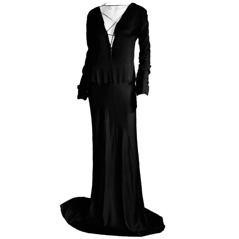 Iconic Tom Ford Gucci FW 2002 Gothic Collection Black Silk Backless ...