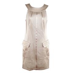 VERSACE Italian Beige HALTER SHIFT DRESS 2006 Fall Collection Sz 42 IT 