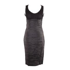 VERSACE Black Viscose & Silk LITTLE BLACK DRESS Sheath SLEEVELESS Sz 40 6