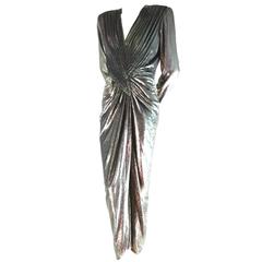 Vicky Tiel Silk and Rayon Pile Velvet Lurex Evening Dress 3