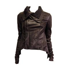 Rick Owens Black Leather Jacket